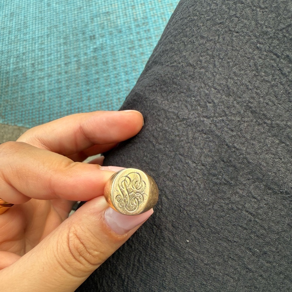 Gold Monogram Ring